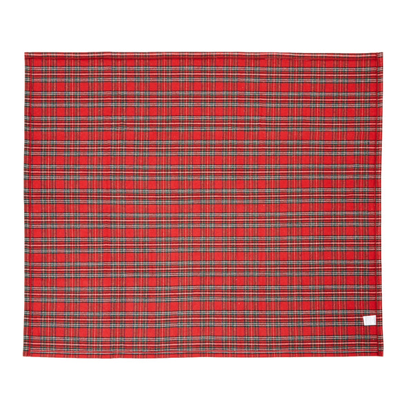 Couverture écossaise en laine rouge