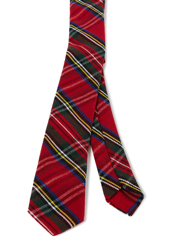 Cravate écossaise rouge