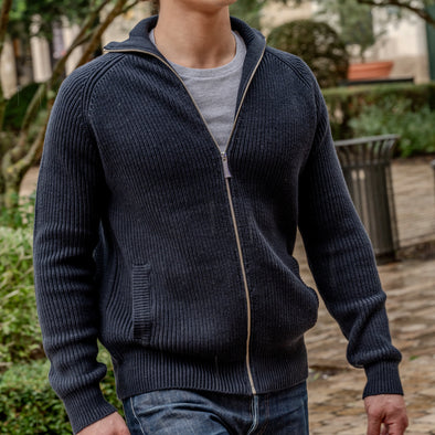 Cardigan camionneur bleu marine