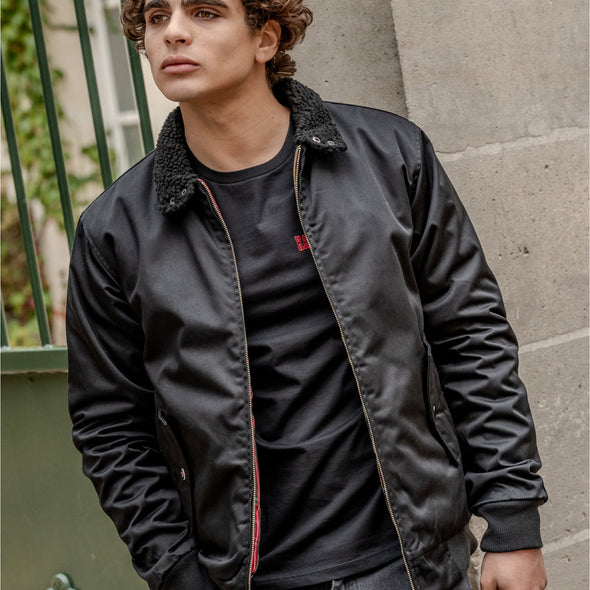 Blouson fourré noir