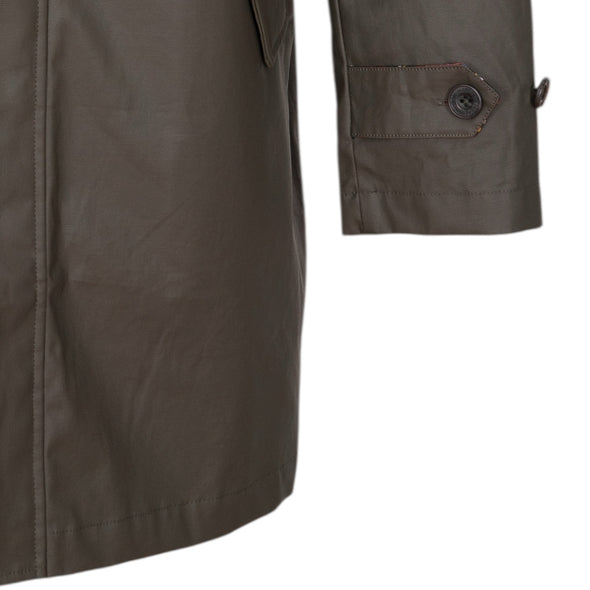 Trench-coat en coton waxé kaki