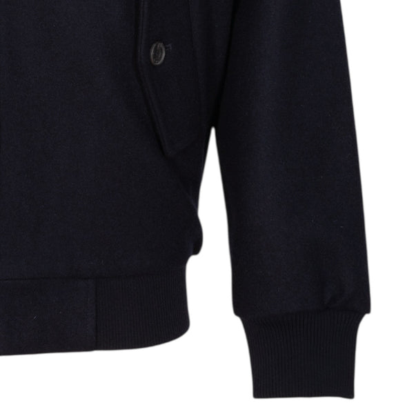Blouson Harrington en laine bleu marine