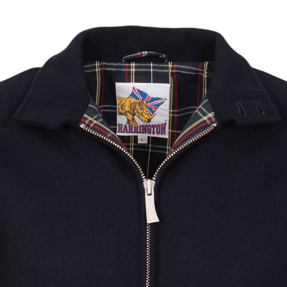 Blouson Harrington en laine bleu marine