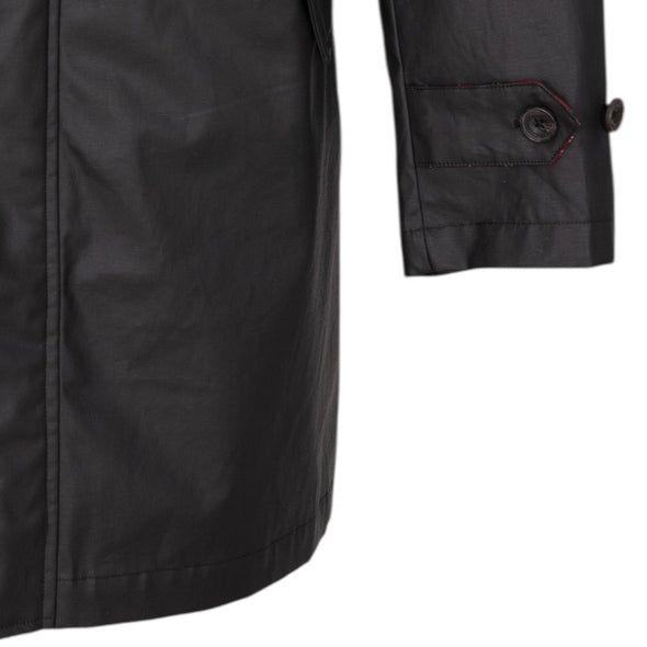 Trench-coat en coton waxé noir