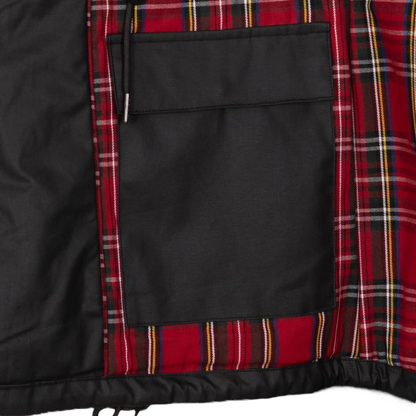 Parka fourrée en coton waxé noir