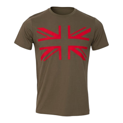 T-shirt Union Jack kaki/rouge