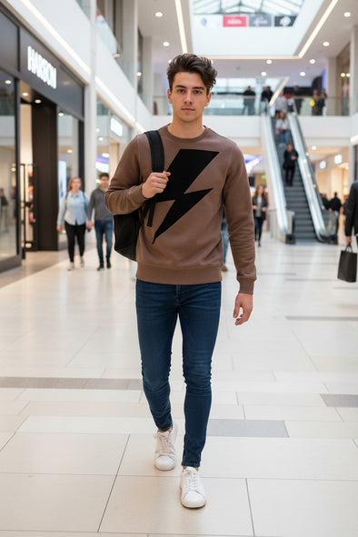 Sweat-shirt mocha Big Flash