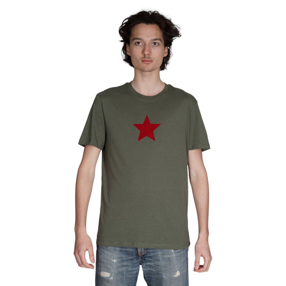 T-shirt kaki "Étoile" en coton bio