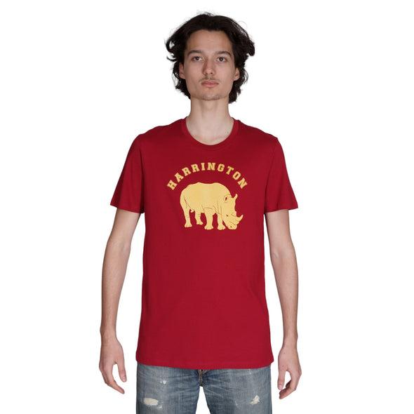 T-shirt rouge "Rhino" en coton bio