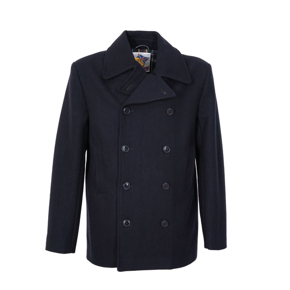 Caban en laine bleu marine