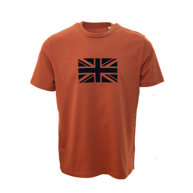 T-shirt "Union Jack" brown / bleu marine