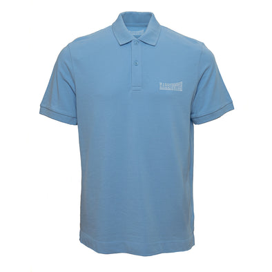 Polo piqué ciel / blanc