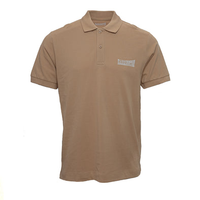 Polo piqué beige / blanc