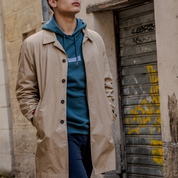 Trench droit uni beige