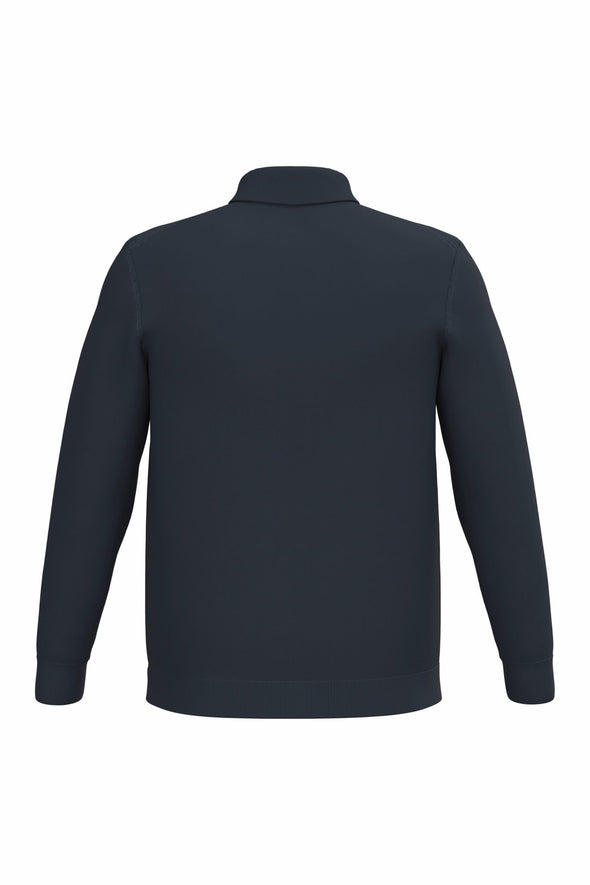 Polo maille manches longues bleu marine