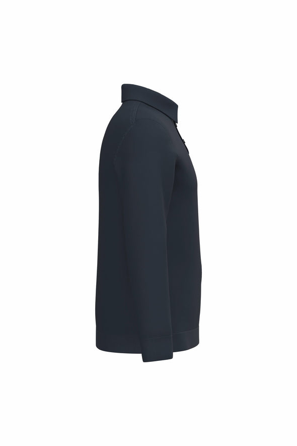 Polo maille manches longues bleu marine