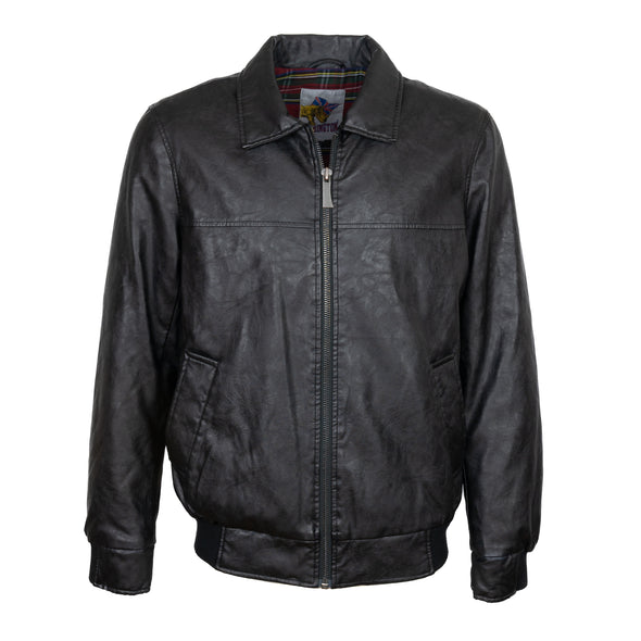 Blouson zippé en faux cuir