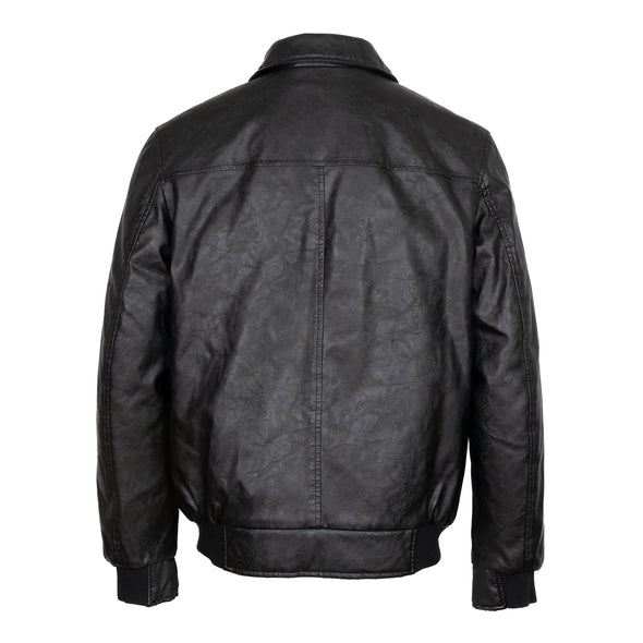 Blouson zippé en faux cuir