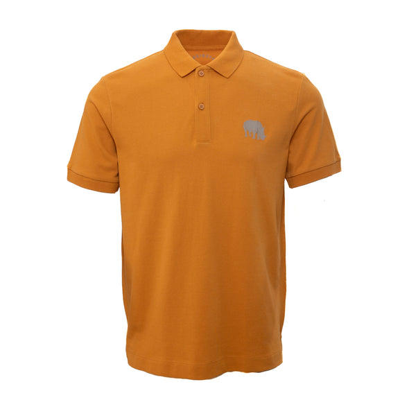 Polo piqué camel / gris