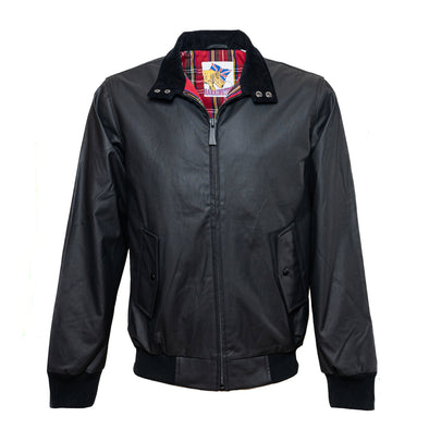 Blouson en toile waxée noir