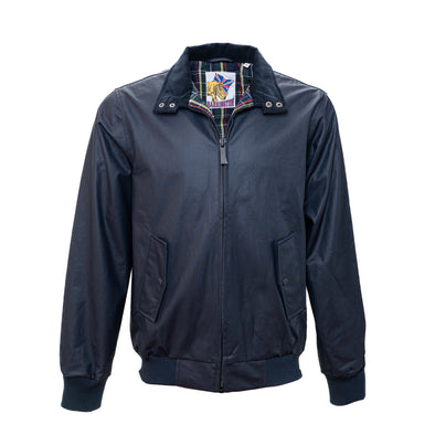Blouson en toile waxée bleu marine