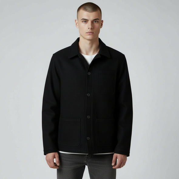 Veste De Chasse Caldene - Laine Noire - Fabrication Anglaise - Taille 36 Pouces