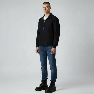 Blouson Harrington en laine bleu marine