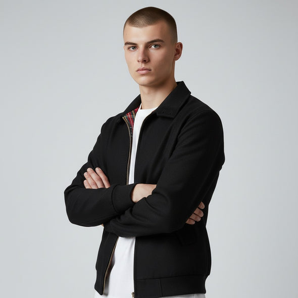 Blouson Harrington en laine noir